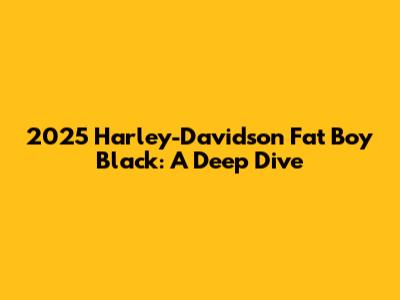 2025 Harley-Davidson Fat Boy Black: A Deep Dive