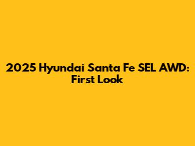 2025 Hyundai Santa Fe SEL AWD: First Look