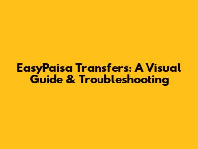 EasyPaisa Transfers: A Visual Guide & Troubleshooting