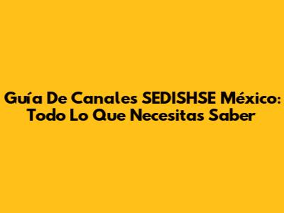 Guía De Canales SEDISHSE México: Todo Lo Que Necesitas Saber