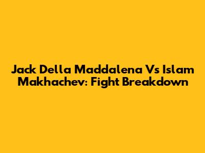 Jack Della Maddalena Vs Islam Makhachev: Fight Breakdown