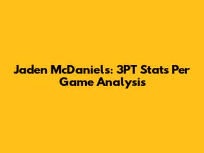 Jaden McDaniels: 3PT Stats Per Game Analysis
