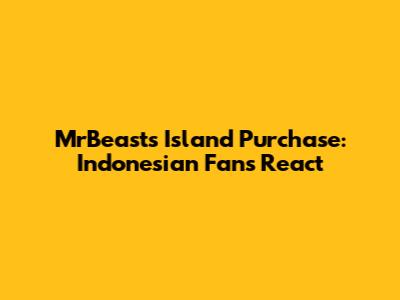 MrBeast's Island Purchase: Indonesian Fans React