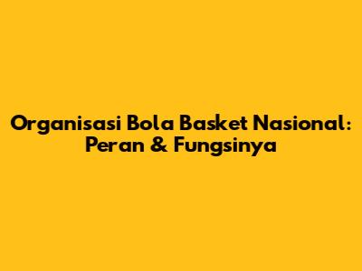 Organisasi Bola Basket Nasional: Peran & Fungsinya