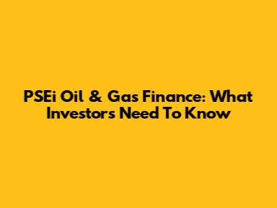 PSEi Oil & Gas Finance: What Investors Need To Know